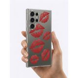 Alkasaz Samsung S26 Ultra Kırmızı Dudak / Öpücük Desenli Şeffaf Telefon Kılıfı - GGGGGG6261-1830