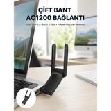 Alkasaz USB Wifi Adaptör – 1200 Mbps Hız