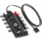 Alkatronik 10LU Fan Kontrol Kartı Fan Çoklayıcı 4pin 3pin Pwm Fan Hub 10PORT