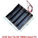 Alkatronik 18650 4lü Pil Kutusu Seri 4 Adet 14.8v Seri Lityum Lion Batarya Yuvası Mobil Güç Kaynağı Powerbank