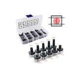 Alkatronik 200 Adet 6X6MM Tact Buton Set 10 Farklı Yükseklikte 4 Pin Dokunmatik Anlık Basmalı Düğme Anahtar
