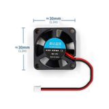 Alkatronik Dc 5V Fan 30X30Mm 3X3Cm 0,2A 1800 Rpm Raspberry Pi 3 Pi 2 Ras 3 B