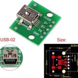 Alkatronik Mini USB To Dip Çevirici Pcb USB Haberleşme Deney Prototip 5V USB Pinlerine Kolay Erişim Kartı