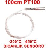 Alkatronik Pt100 Platinyum Isı Sıcaklık Sensörü 100cm Su Geçirmez -200c To 450c Metal Koruyucu
