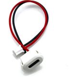 Alkatronik Type C Dişi Soket 2 Pin 10 cm Kablolu Beyaz Uzatma Konnektör Elektronik Devre Elemanları