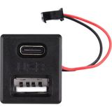 Alkatronik Type-C / USB A Dişi Soket Kavisli 2 Pin 10CM Kablo ile 5V 2A Panel Montaj Elektronik Devre Elemanı