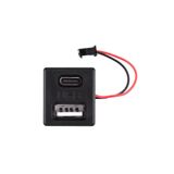 Alkatronik Type-C / Usb A Dişi Soket Kavisli 2 Pin 10cm Kablo Jst Çift Usb 5V 2A Panel Montaj Cep Tel Tablet