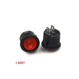 Alkatronik Yuvarlak 2 Pin Anahtar Rocker Switch Mini Buton Kırmızı Aç Kapa