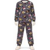 Alkın Kids Erkek Çocuk %100 Pamuklu Interlok Kumaş Sevimli Köpek Desenli Pijama Takımı - Gri - 7 Yaş