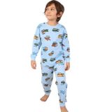 Alkın Kids Erkek Çocuk Pijama Takımı,%100 Pamuk, Araba Desenli, Uzun Kollu, Elastik Manşetli, 1-10 Yaş Arası (3-4 YAŞ)
