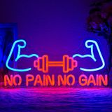 Alkkign No Pain No Gain Spor Salonu Dekoru için Neon Tabela Spor Salonu Neon İşaret Işık Dambıl LED İşaret Halter LED Işıklar Kas Neon Işık Fitness Kulübü Spor Salonu Fitness Kulübü için Neon