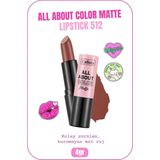 All About Color Matte Lipstick Nemlendirici Mat Ruj - 512 Mocha Muse - Kahverengi