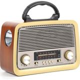 All Avcill 301 Şarjlı Nostaljik Görünümlü Fenerli Radyo Bluetoothlu Mp3 Çalar Radyo Müzik Kutusu - Açık Kahverengi