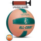 All Court Voleybol Topu Pompa Dahil Set Kauçuk Dikişsiz Yekpare Üretim Iç Dış Mekan No:5 Pembe - Mavi