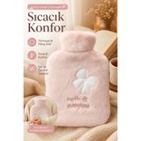 ALL FAST 1 Litre Pembe Sıcak Su Torbası Yumuşak Peluş Kılıflı Isıyı Muhafaza Eden Taşınabilir Isınma Torbası