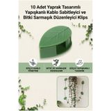 ALL FAST 10 Adet Yaprak Tasarımlı Yapışkanlı Kablo Sabitleyici ve Bitki Sarmaşık Düzenleyici Klips