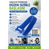 ALL FAST 10'lu Cırt Cırtlı Kablo Düzenleyici Kelepçe Seti 15 cm Yeniden Kullanılabilir Kablo Toplayıcı Bağlantı Bandı