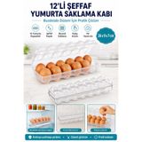 ALL FAST 12’li Şeffaf Kilitli Yumurta Saklama Kabı Buzdolabı İçi Düzenleyici Yumurtalık