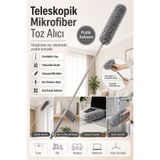 ALL FAST 2,5 Metre Teleskopik 3 Başlıklı Mikrofiber Toz Alma Püskülü Çok Amaçlı Temizlik Seti