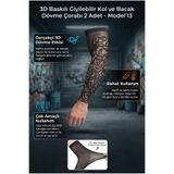 ALL FAST 3D Baskılı Giyilebilir Kol ve Bacak Dövme Çorabı 2 Adet - Model 13