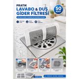 ALL FAST 50 Adet Tek Kullanımlık Banyo Gider Süzgeci ve Pratik Sineklik Tamir Bandı Seti | Yapışkanlı Saç Kıl Tutucu Gider Filtresi