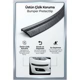 ALL FAST Araba Tampon Koruyucu Karbon Desenli Esnek Çizik Önleyici Şerit Siyah Beyaz