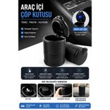 ALL FAST Araç İçi LED Işıklı Oto Küllük | Kapaklı Koku Önleyici Araba Küllüğü | Bardaklık Uyumlu Taşınabilir Kül Tablası