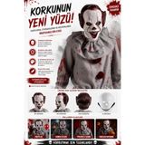 ALL FAST Killer Palyaço Kostüm Aksesuarı Plastik Maske | Korku Temalı Parti Maskesi | Cadılar Bayramı ve Cosplay Maskesi