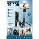 ALL FAST LED Işıklı Uzaktan Kumandalı Selfie Çubuğu Masaüstü Tripod ve Telefon Tutucu Stand