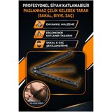 ALL FAST Profesyonel Siyah Katlanabilir Paslanmaz Çelik Tarak Sakal Bıyık Saç