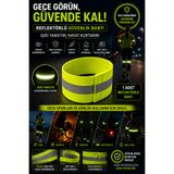 ALL FAST Reflektörlü Kol ve Ayak Bileği Bandı Gece Görünürlüğü Sağlayan Yüksek Yansıtıcı Reflektif Güvenlik Bandı