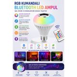 ALL FAST RGB Kumandalı Bluetooth LED Ampul E27 Duy Uyumlu Hoparlörlü Renk Değiştiren Işıklı Ampul