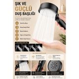 ALL FAST Siyah 5 Fonksiyonlu Ayarlanabilir Banyo Duş Başlığı Basınçlı Su Akışını Destekleyen El Duşu
