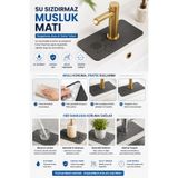ALL FAST Su Emici Mutfak Lavabo Önü Matı 38x13 cm | Kaydırmaz Banyo Tezgah Üstü Kurulama Pedi | Musluk Altı Su Emici Mat