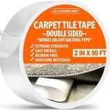 ALL FLOORING NOW Çift Taraflı Bant Ağır Hizmet Halı Bandı 5 cm x 27,4 m Halı Fayansları, Halı Bandı, Vinil Döşeme, İç Mekan Dış Mekan Halısı, Kavrama Bandı, Halı Bandı Parke Zemin Çift Çubuk Bant Halı
