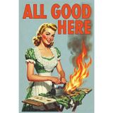 All Good Here: Funny Journal for Women, Vintage Retro Pin Up Lined Notebook, 120 Pages 6x9