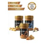 All Green 3'Lü Paket: Proteinli Fıstık Ezmesi (Karamel, Muz, Vanilya) | Fıstık Proteini, Maca Kökü Tozu İle | 325 Gr X 3
