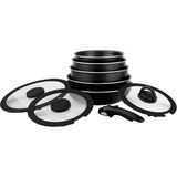 All-In-One Titanium 9 Parça Set: 22CM Derin & 24CM Sığ Tencere 20-28CM Tava & 28CM Wok 22 - Çok Renkli