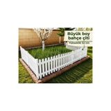 ALL PLAST Dekoratif Plastik Bahçe Çiti Büyük Boy Kırılmaz Beyaz Bahçe Çiti 55-52 cm Peyzaj Çiçek Koruma Çiti