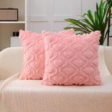 All Smiles Sevgililer Günü Pembe Kırlent Kılıfları 18x18 2'li Set Kalp Aşk Sevimli Kanepe Dekoru Ev Dekorasyonu Çiftlik Evi Yıldönümü Düğün Yastık Kılıfı Hediye Kanepe için