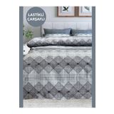 Alla Turca-Tek Kişilik Ranforce Nevresim Takımı Lastikli Çarşaflı Dıamond Gri (GRİ/Tek Kişilik)
