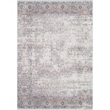Allahabad Gri Modern Geometrik Etnik Eskitme Desenli Boho Makinada Yıkanabilir Hafif Hav Toz Vermez Leke Tutmaz Kaymaz Taban Dijital Makine Baskı Halı Oturma Odası Salon Yolluk Koridor Mutfak Halısı