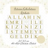 Allahın Emri Ile Kızınızı Istemeye Geldik (Isteme Çikolatası Etiketi) Harf Çikolata Etiket Gold Renk