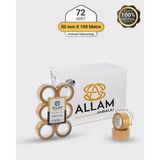 Allam Ambalaj 1 Koli (72 Adet) Hotmelt Kahverengi Koli Bandı 50MM x 100MT Güçlü Yapışkan