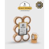 Allam Ambalaj 6 Adet Hotmelt Kahverengi Koli Bandı 50MM x 100MT Güçlü Yapışkan