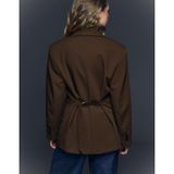 Allbucks Bershka, Arkası Tokalı Blazer Ceket ABBRS00001 - Kahverengi