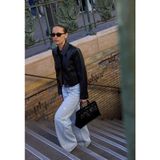 Allbucks Stradivarious, Crop Suni Deri Blazer Ceket ABSTR00041 - XS - Siyah