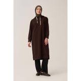 ALLDAY Acı Kahve-Kapüşonlu Rahat Tunik