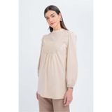 ALLDAY Bej-Fisto Garnili Kolu Lastikli Poplin Tunik