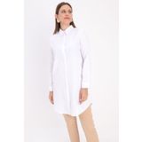 ALLDAY Beyaz Basic Gizli Patlı Gömlek Tunik